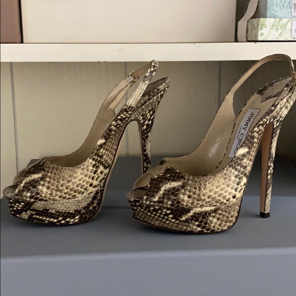Jimmy Choo snakeskin slingback pumps SZ 5
